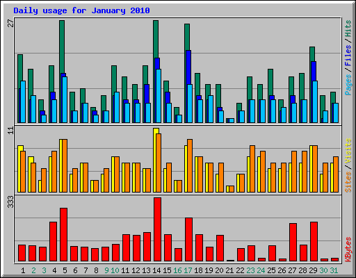 Daily usage for January 2010