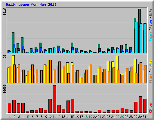 Daily usage for May 2013