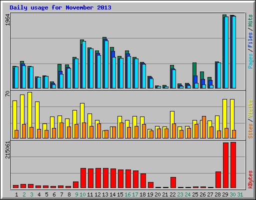 Daily usage for November 2013