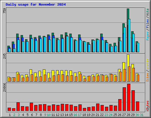 Daily usage for November 2024
