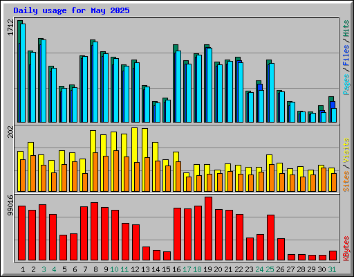 Daily usage for May 2025