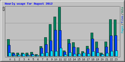 Hourly usage for August 2012