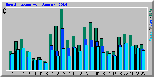 Hourly usage for January 2014