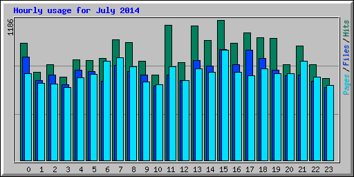 Hourly usage for July 2014