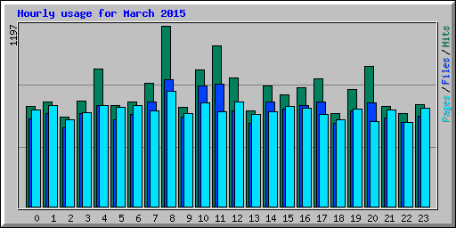Hourly usage for March 2015