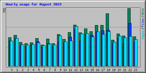 Hourly usage for August 2015