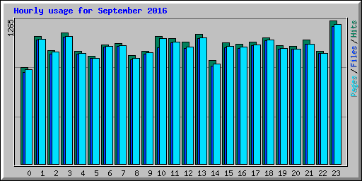 Hourly usage for September 2016