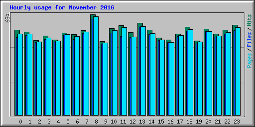 Hourly usage for November 2016