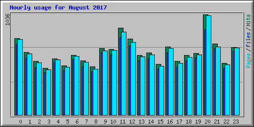 Hourly usage for August 2017