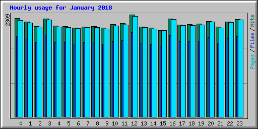 Hourly usage for January 2018