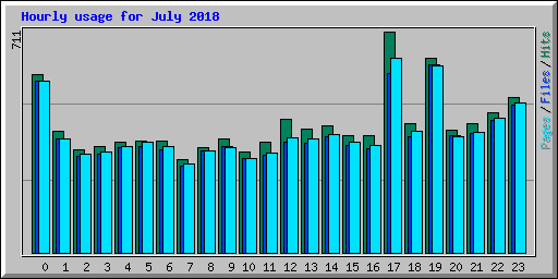 Hourly usage for July 2018