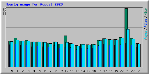 Hourly usage for August 2026